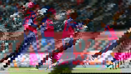 Adam Zampa struck in his first over to dismiss Shikhar Dhawan