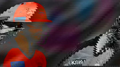 Aiden Markram walks back after being dismissed