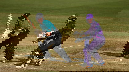 Glenn Phillips hits one behind