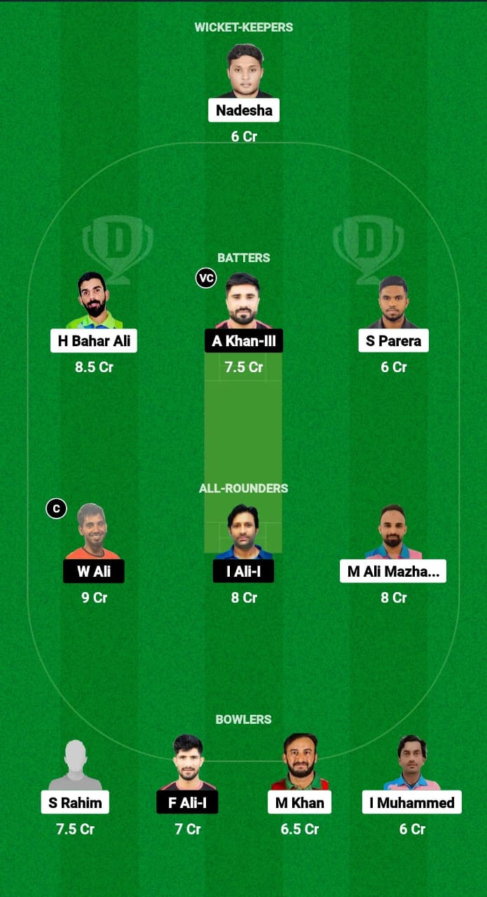 IAI vs RC Dream11 Prediction Fantasy Cricket Tips Dream11 Team Oman D10 League 2024 