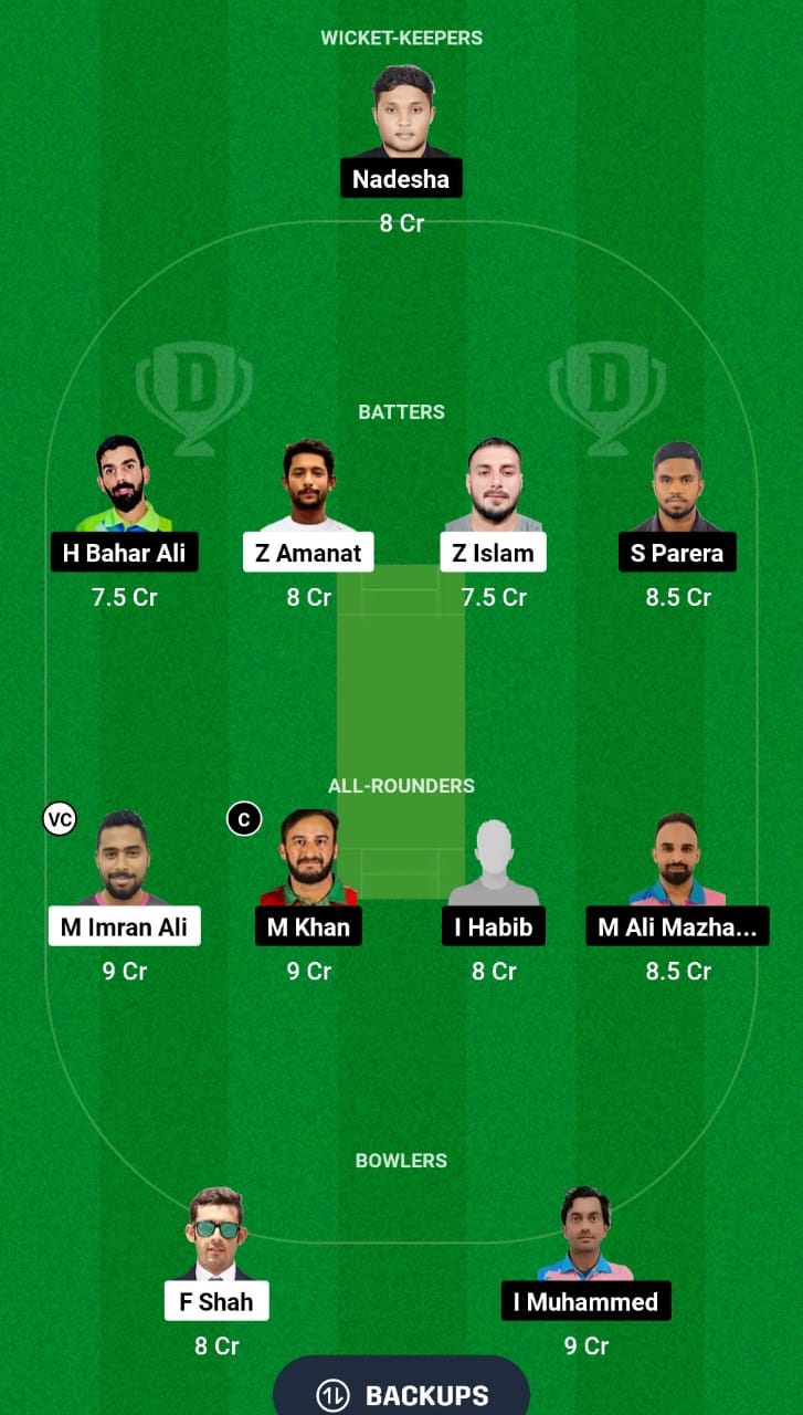 YSG vs IAI Dream11 Prediction Fantasy Cricket Tips Dream11 Team Oman D10 League 2024 