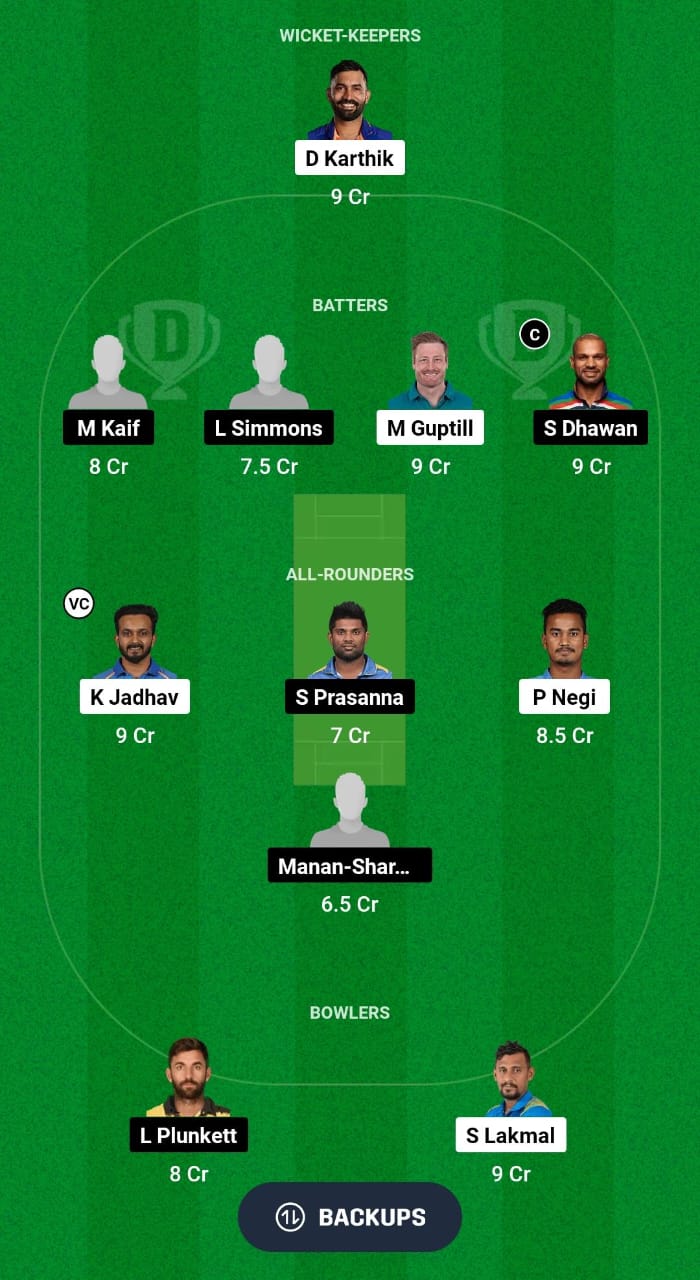 SSS vs GJG Dream11 Prediction Fantasy Cricket Tips Dream11 Team Legends League T20 2024 