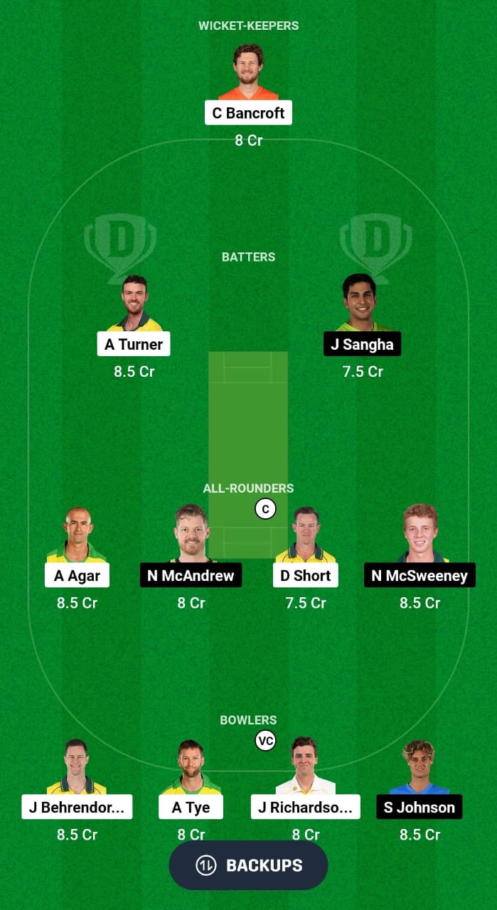 WAU vs SAU Dream11 Prediction Fantasy Cricket Tips Dream11 Team Australian Men's ODD 2024 