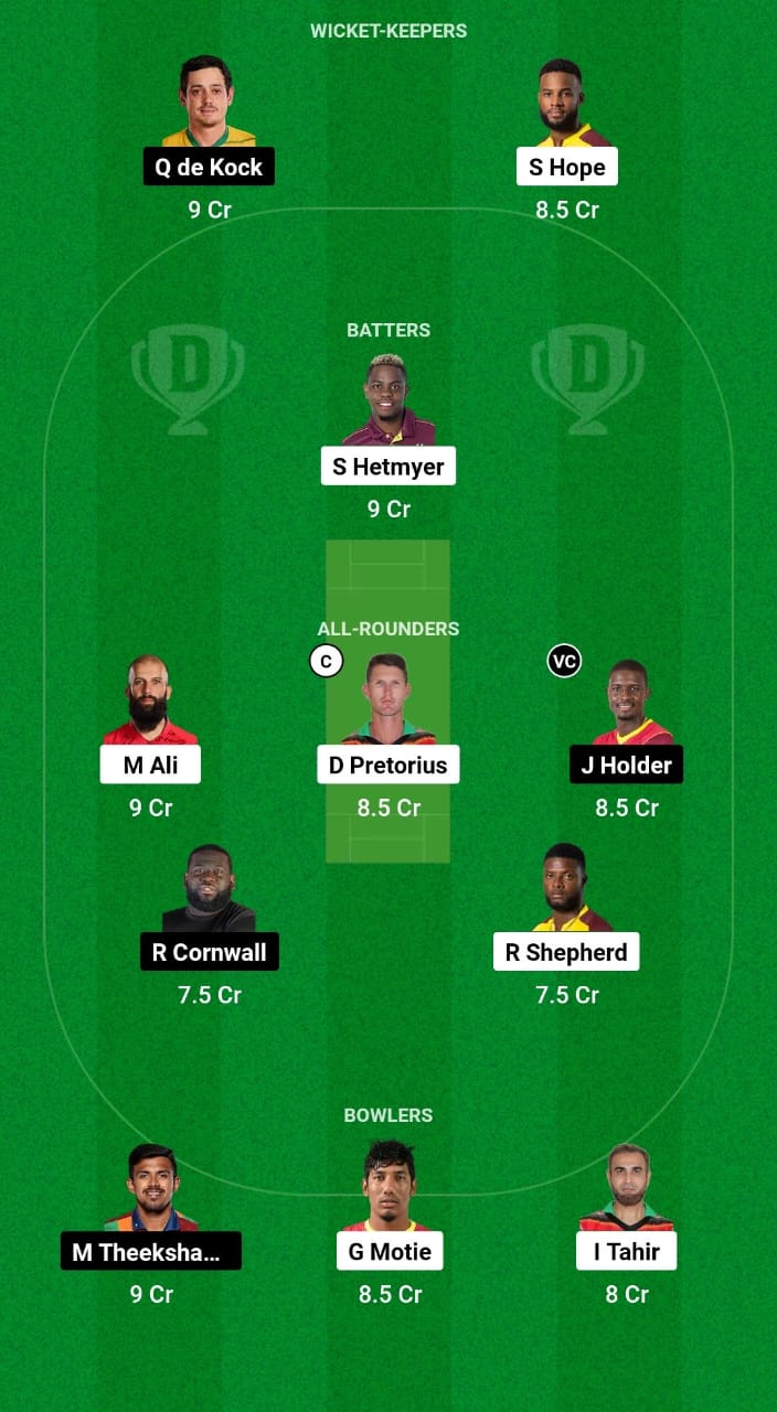 GUY vs BR Dream11 Prediction Fantasy Cricket Tips Dream11 Team CPL 2024 