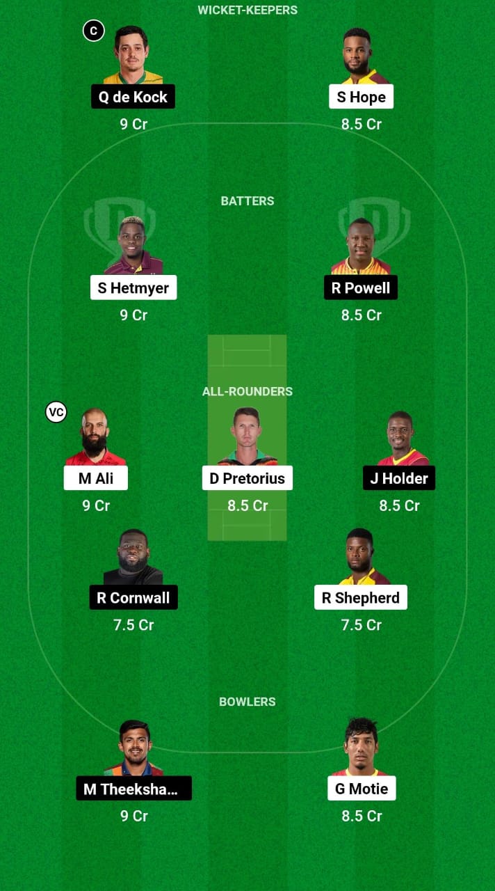 GUY vs BR Dream11 Prediction Fantasy Cricket Tips Dream11 Team CPL 2024 