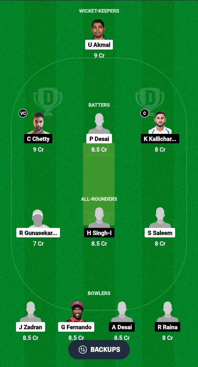 SDR vs LAL Dream11 Prediction Fantasy Cricket Tips Dream11 Team USA T20 Minor League Cricket 2024 