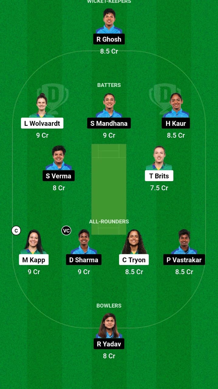 SA-W vs IN-W Dream11 Prediction Fantasy Cricket Tips Dream11 Team ICC T20 Womens World Cup Warm-up 2024 