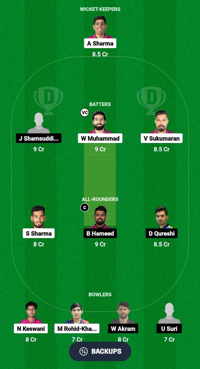 MAR vs DVD Dream11 Prediction Fantasy Cricket Tips Dream11 Team UAE ILT20 Development Tournament 2024 