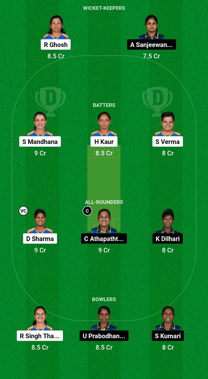 IN-W vs SL-W Dream11 Prediction Fantasy Cricket Tips Dream11 Team ICC T20 Womens World Cup 2024 