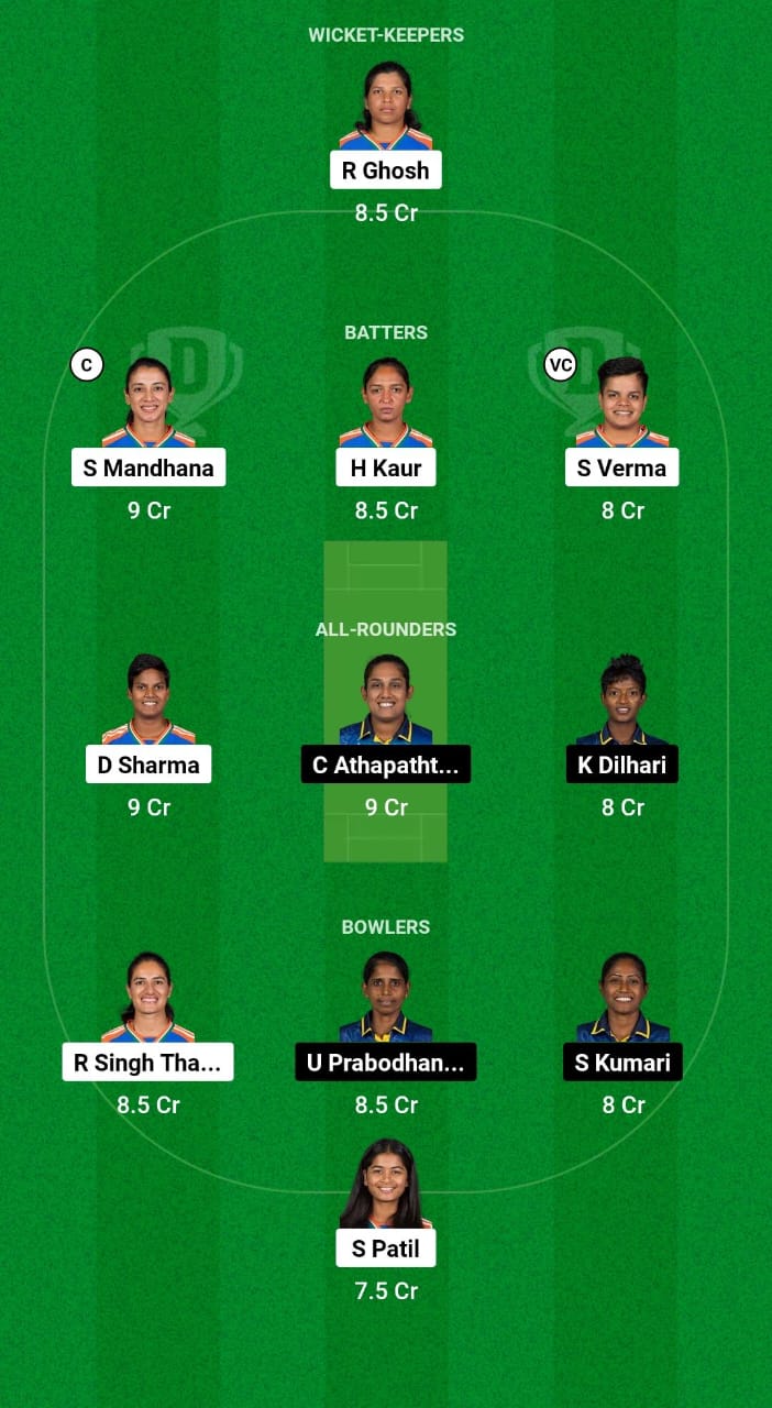 IN-W vs SL-W Dream11 Prediction Fantasy Cricket Tips Dream11 Team ICC T20 Womens World Cup 2024 