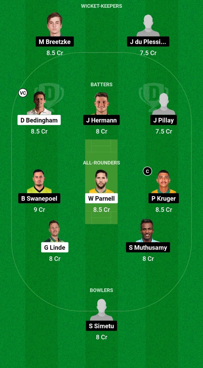 WEP vs WAR Dream11 Prediction Fantasy Cricket Tips Dream11 Team South Africa T20 Challenge 2024 