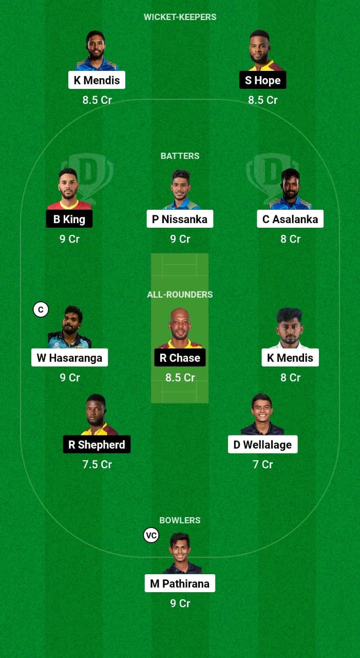 SL vs WI Dream11 Prediction Fantasy Cricket Tips Dream11 Team West Indies Tour of Sri Lanka 2024 