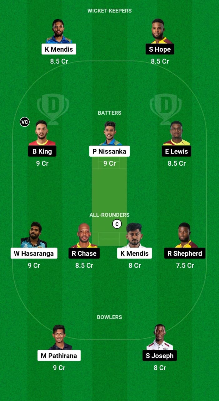 SL vs WI Dream11 Prediction Fantasy Cricket Tips Dream11 Team West Indies Tour of Sri Lanka 2024 