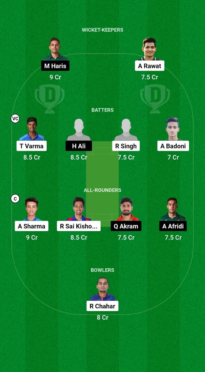 IND-A vs PK-A Dream11 Prediction Fantasy Cricket Tips Dream11 Team Asian Men's T20 Emerging Cup 2024 