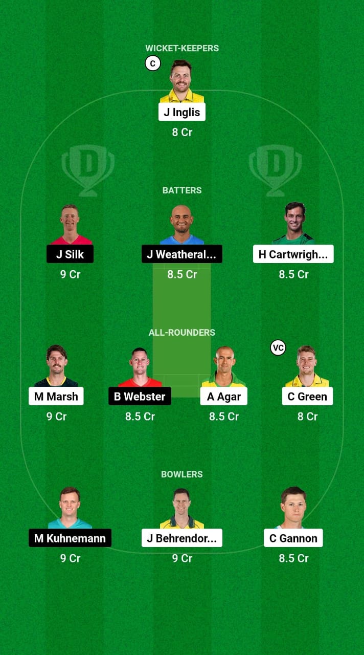 WAU vs TAS Dream11 Prediction Fantasy Cricket Tips Dream11 Team Australian Domestic Test 2024 