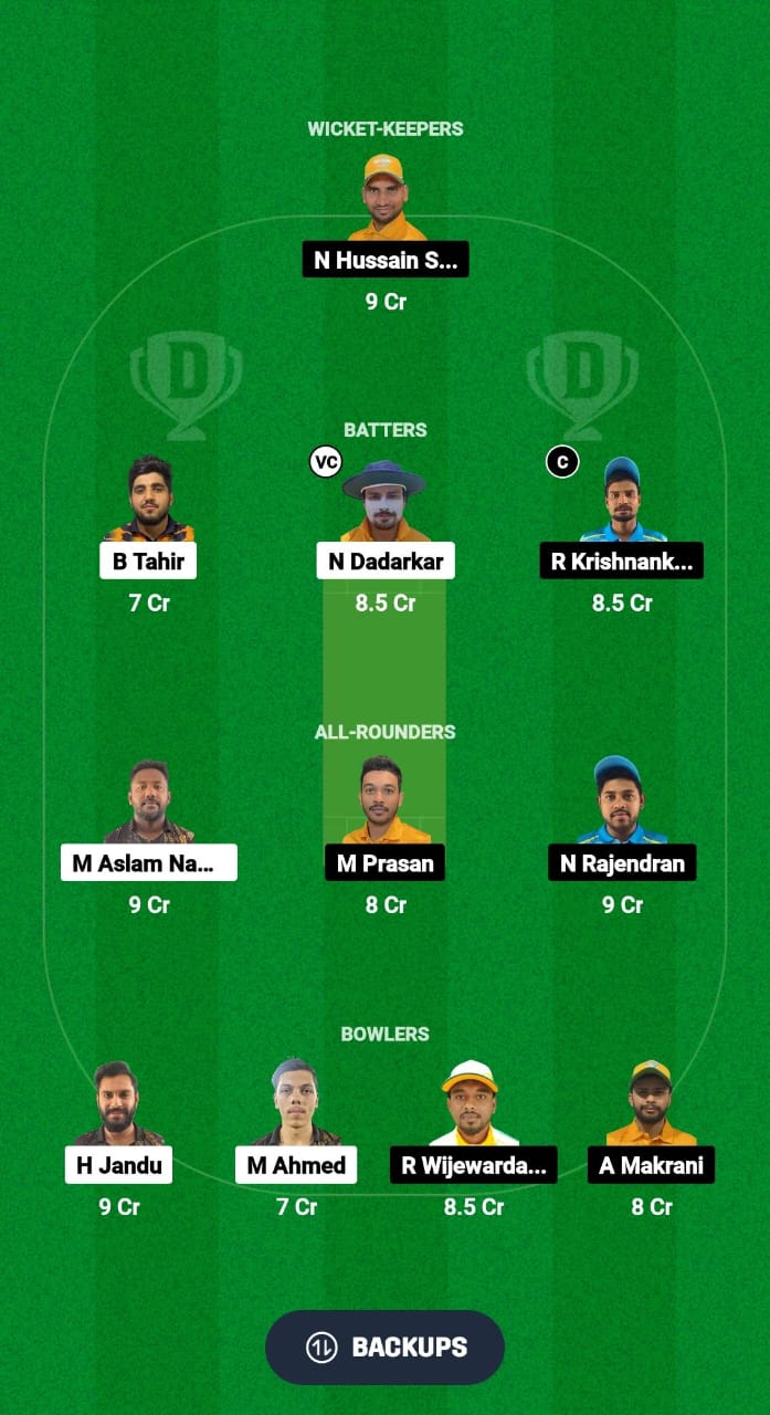 ALH vs NCMI Dream11 Prediction Fantasy Cricket Tips Dream11 Team Kuwait Elite T20 Cup 2024 