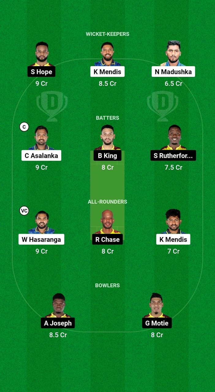 SL vs WI Dream11 Prediction Fantasy Cricket Tips Dream11 Team West Indies Tour of Sri Lanka 2024 