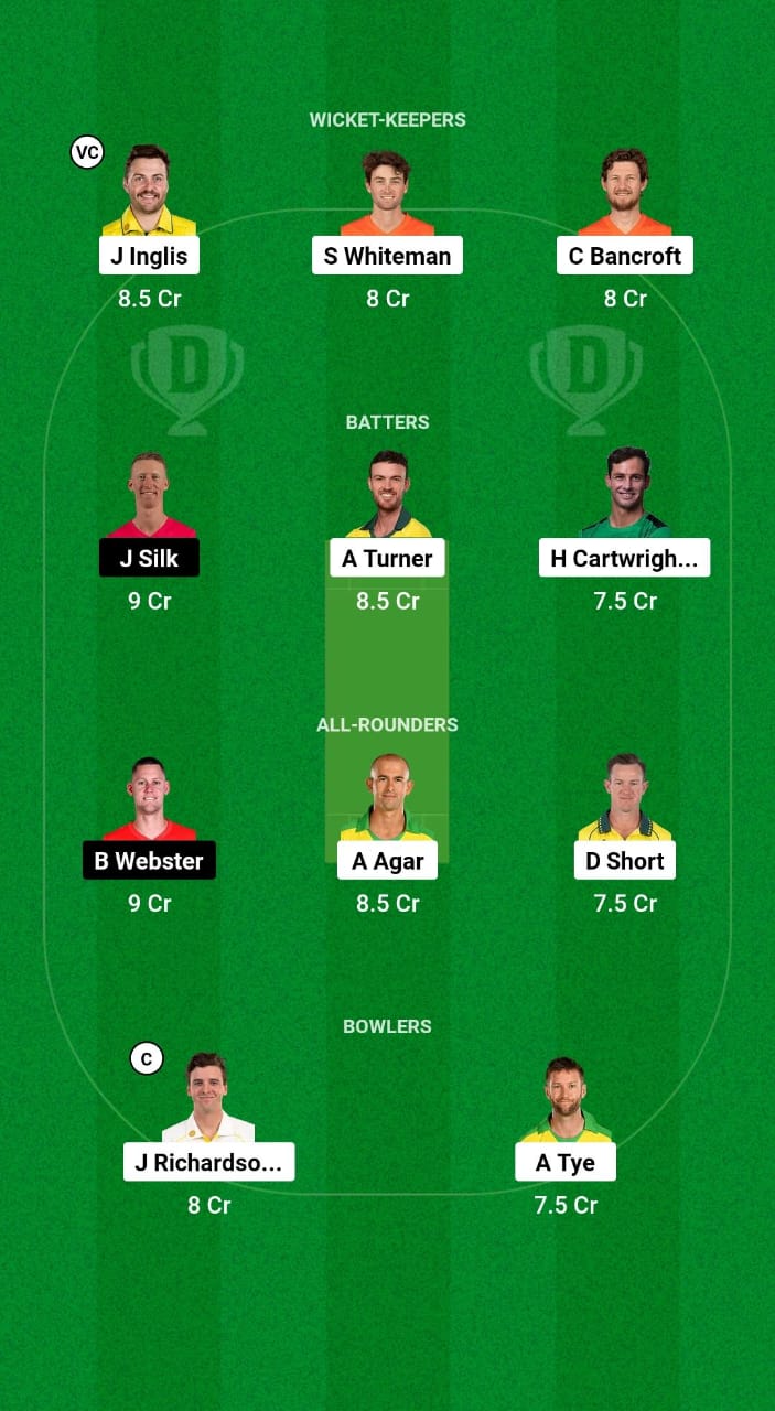 WAU vs TAS Dream11 Prediction Fantasy Cricket Tips Dream11 Team Australian Men's ODD 2024 