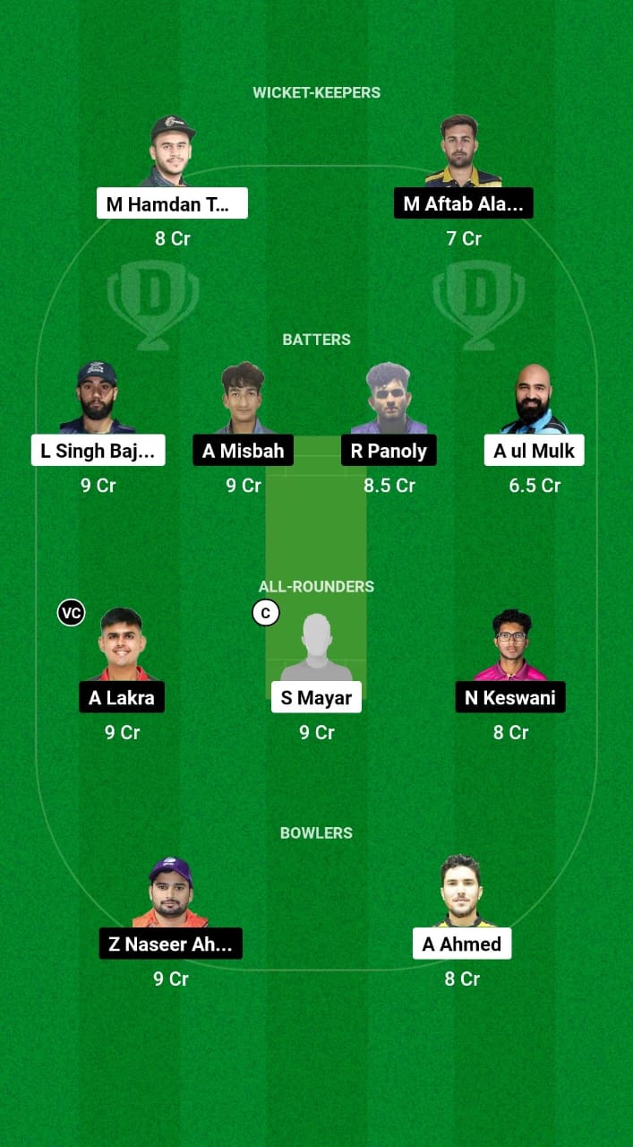 AJM vs DUB Dream11 Prediction Fantasy Cricket Tips Dream11 Team Emirates D20 Tournament 2024 