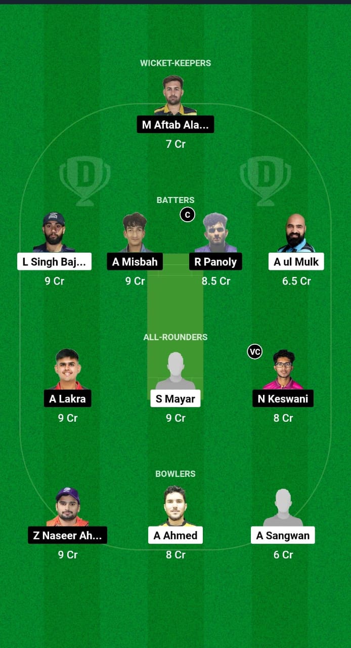 AJM vs DUB Dream11 Prediction Fantasy Cricket Tips Dream11 Team Emirates D20 Tournament 2024 