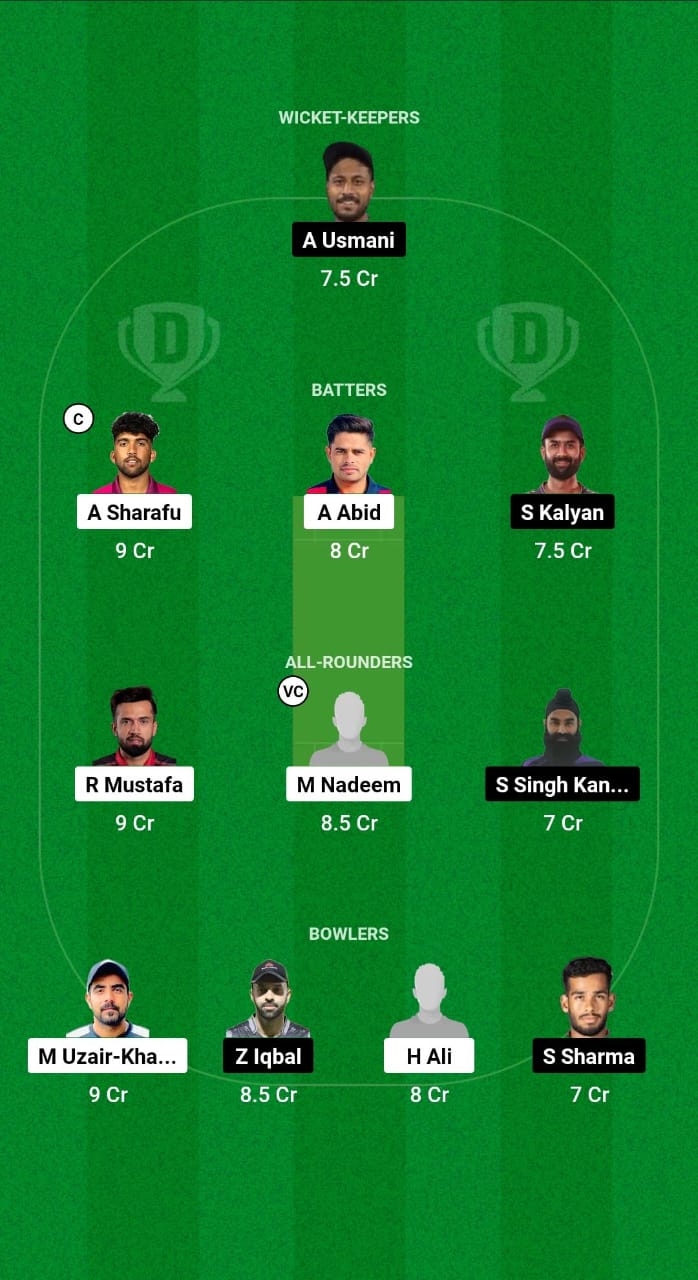 ABD vs FUJ Dream11 Prediction Fantasy Cricket Tips Dream11 Team Emirates D20 Tournament 2024 