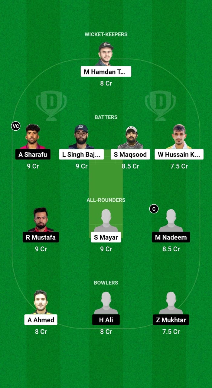 ABD vs AJM Dream11 Prediction Fantasy Cricket Tips Dream11 Team Emirates D20 Tournament 2024 