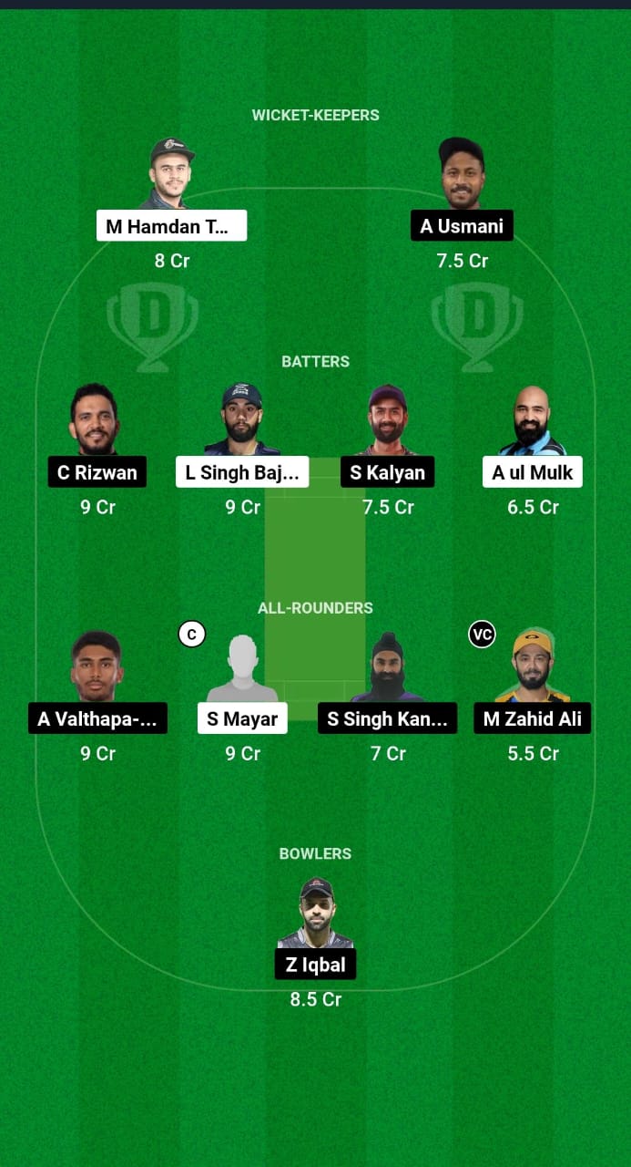 AJM vs FUJ Dream11 Prediction Fantasy Cricket Tips Dream11 Team Emirates D20 Tournament 2024 