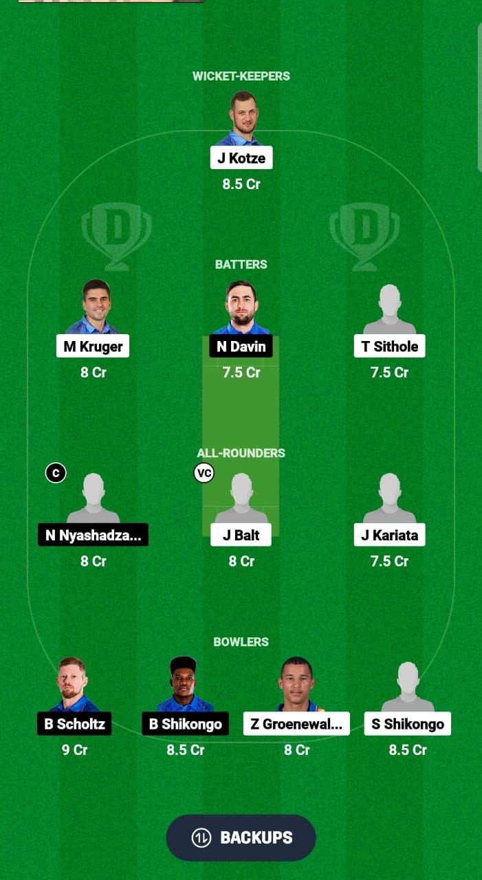 FRE vs ETW Dream11 Prediction Fantasy Cricket Tips Dream11 Team Namibia Castle Lite T20 Franchise 2024 