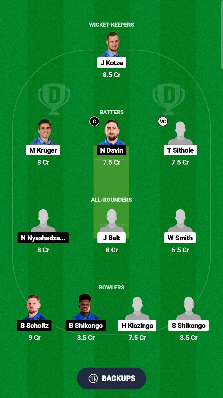 FRE vs ETW Dream11 Prediction Fantasy Cricket Tips Dream11 Team Namibia Castle Lite T20 Franchise 2024 