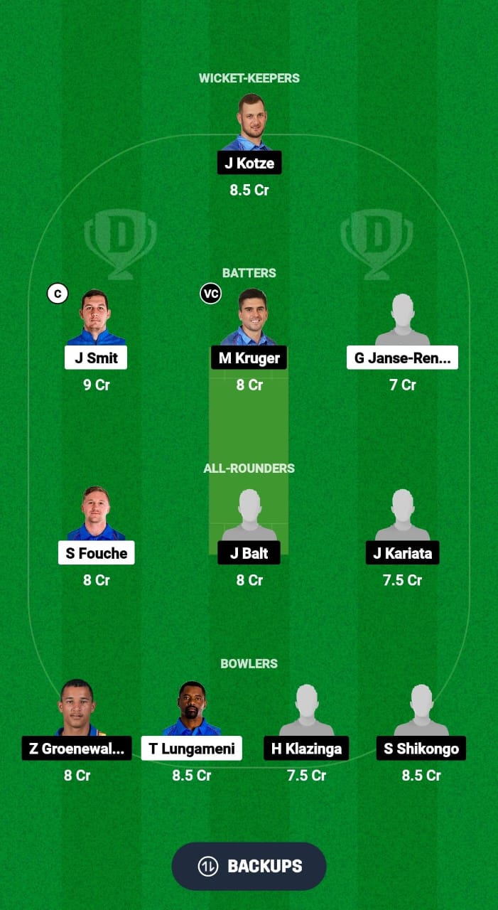 NL vs FRE Dream11 Prediction Fantasy Cricket Tips Dream11 Team Namibia Castle Lite T20 Franchise 2024 