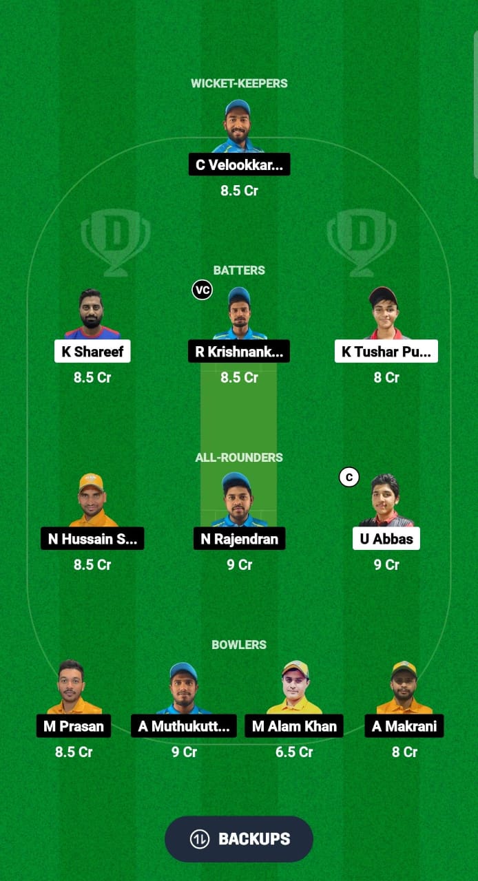 KMS vs NCMI Dream11 Prediction Fantasy Cricket Tips Dream11 Team KCC T20 Elite Championship 2024 