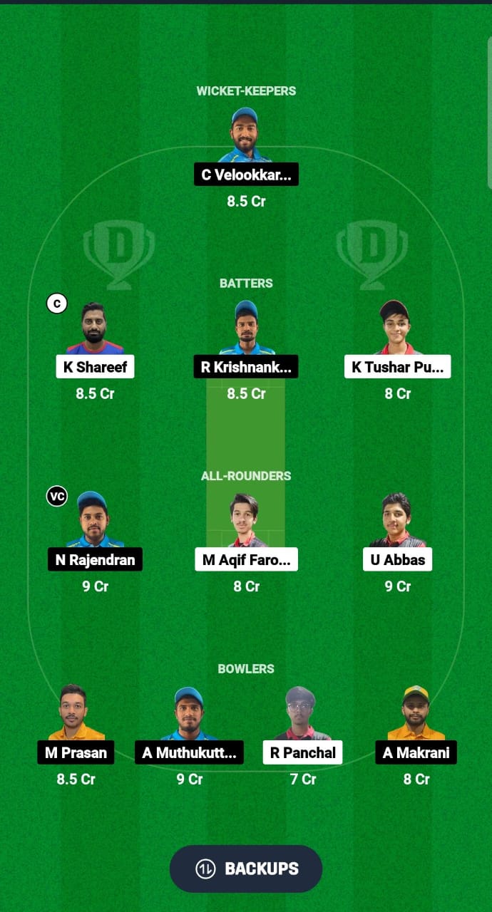 KMS vs NCMI Dream11 Prediction Fantasy Cricket Tips Dream11 Team KCC T20 Elite Championship 2024 