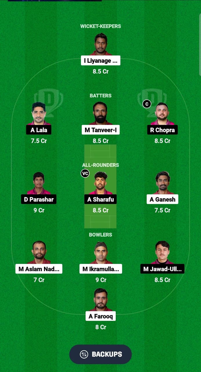 QAT vs UAE Dream11 Prediction Fantasy Cricket Tips Dream11 Team ICC Men's T20 World Cup Asia Qualifier B 2024 