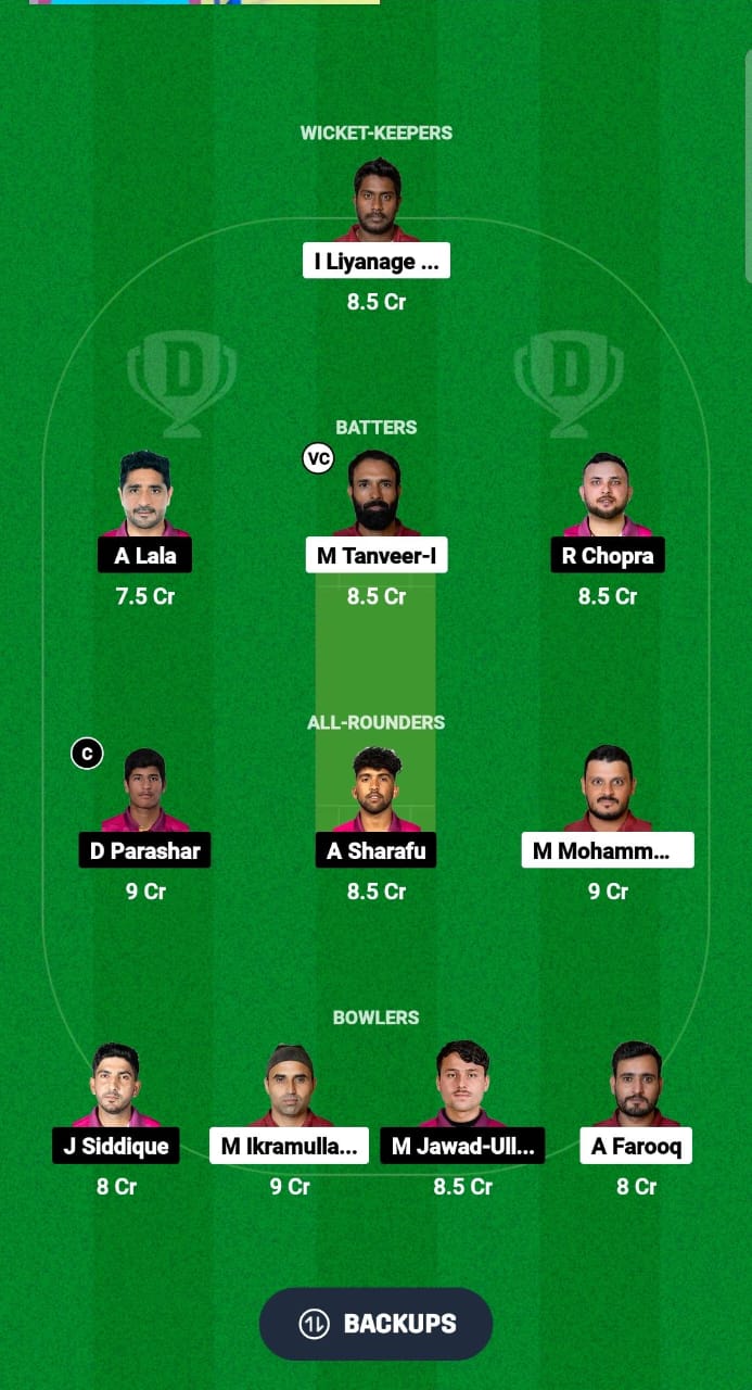 QAT vs UAE Dream11 Prediction Fantasy Cricket Tips Dream11 Team ICC Men's T20 World Cup Asia Qualifier B 2024 