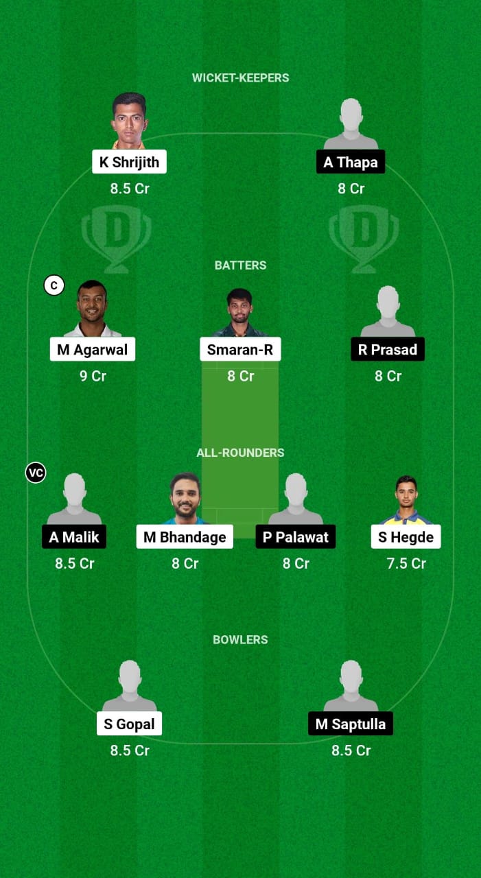 KAR vs SIK Dream11 Prediction Fantasy Cricket Tips Dream11 Team Indian Domestic T20 Trophy 2024 