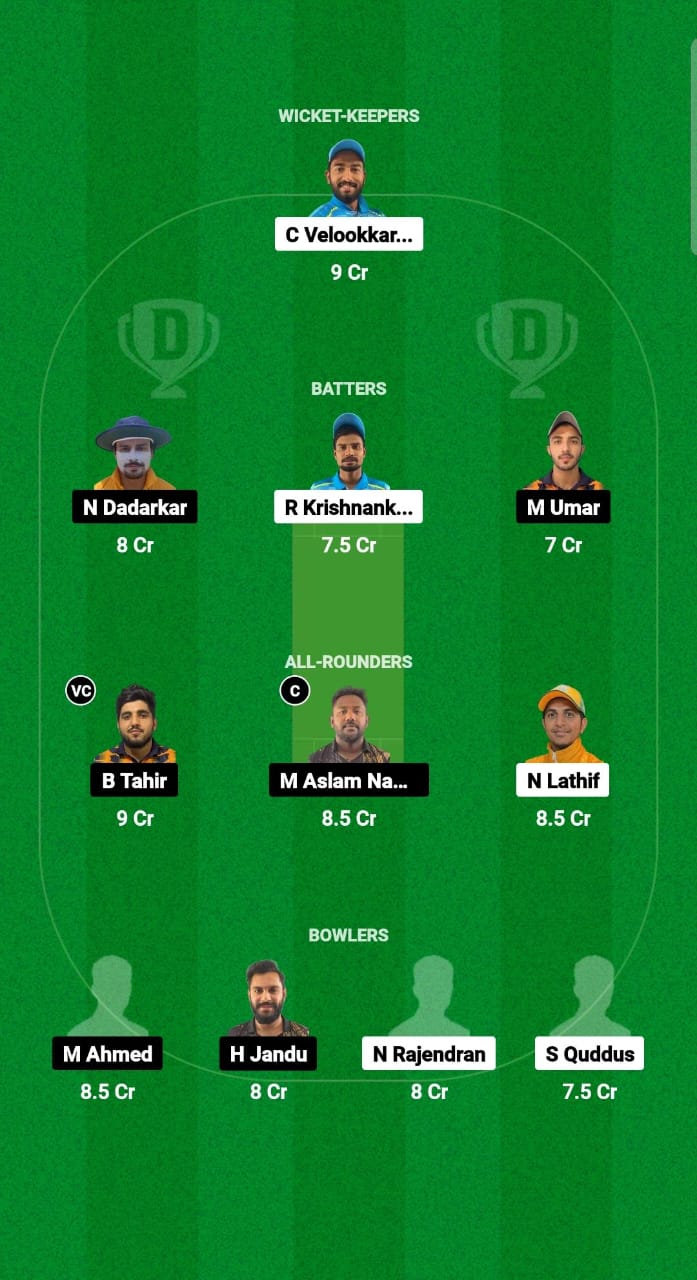 NCMI vs ALH Dream11 Prediction Fantasy Cricket Tips Dream11 Team KCC T20 Elite Championship 2024 