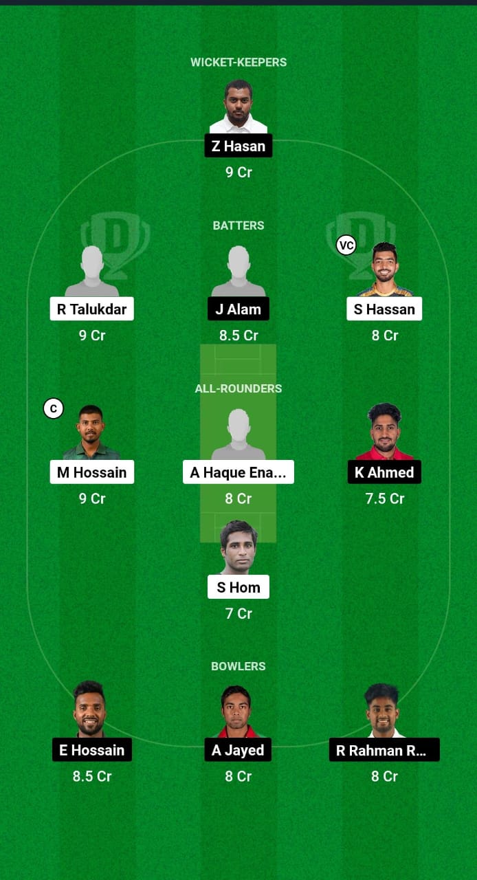 DD vs SD Dream11 Prediction Fantasy Cricket Tips Dream11 Team Bangladesh T20 National League 2024 