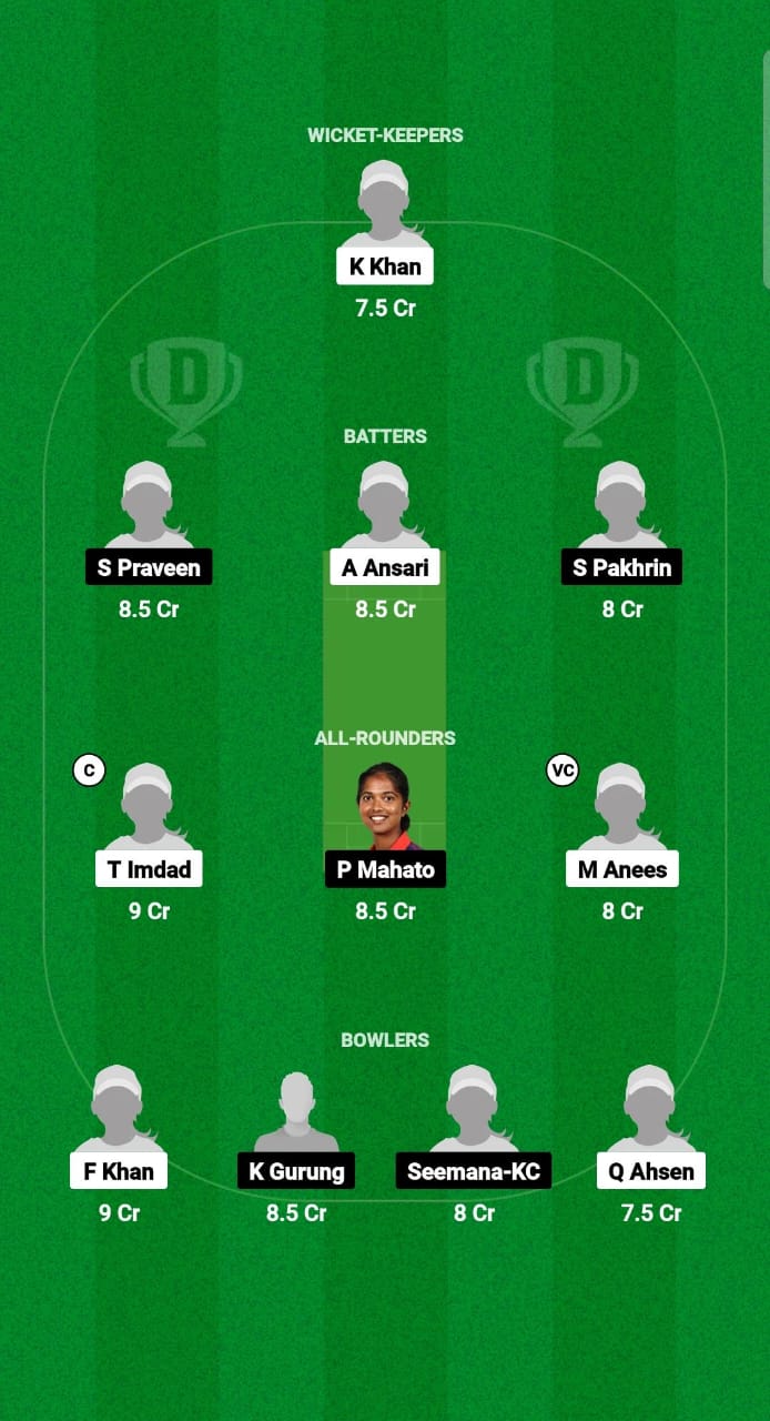 PA-WU19 vs NEP-WU19 Dream11 Prediction Fantasy Cricket Tips Dream11 Team Women's U19 Asia Cup T20I 2024 