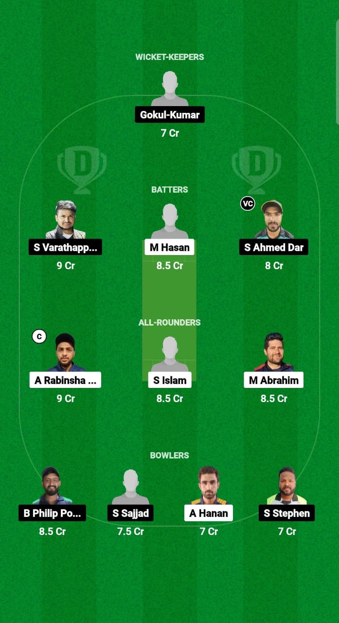 SAF vs KRM Dream11 Prediction Fantasy Cricket Tips Dream11 Team Kuwait T20 Challengers Trophy 2024 