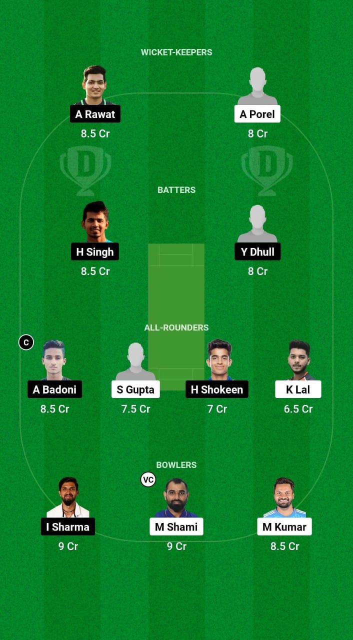 BEN vs DEL Dream11 Prediction Fantasy Cricket Tips Dream11 Team Indian Domestic OD Trophy 2024 