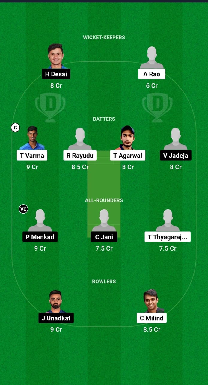 HYD vs SAU Dream11 Prediction Fantasy Cricket Tips Dream11 Team Indian Domestic OD Trophy 2024 