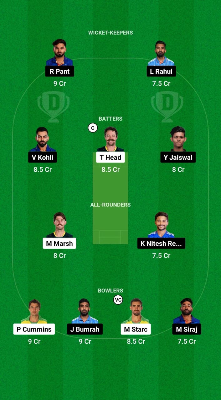 IND vs AUS Dream11 Prediction Fantasy Cricket Tips Dream11 Team Australia India Tour 2024 