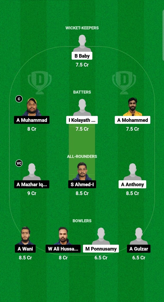 CHK vs MEC Dream11 Prediction Fantasy Cricket Tips Dream11 Team Kuwait Challengers League B T20 2024 