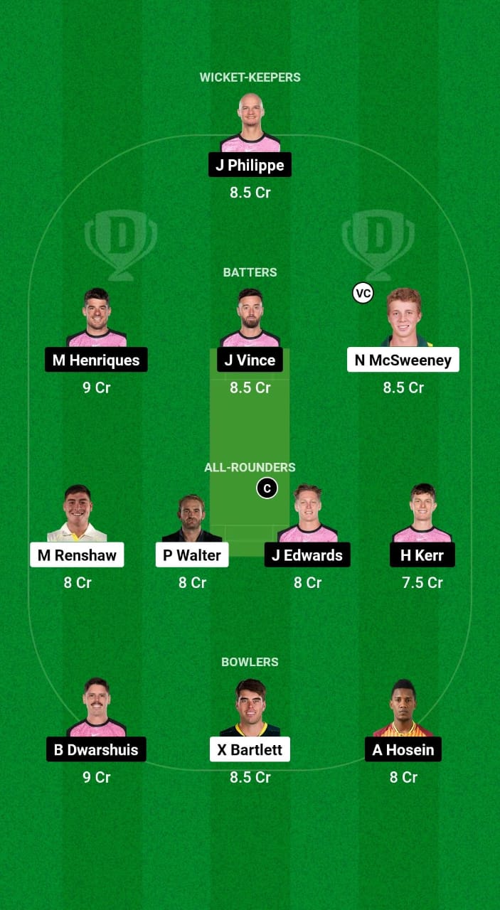 HEA vs SIX Dream11 Prediction Fantasy Cricket Tips Dream11 Team BBL 2024 