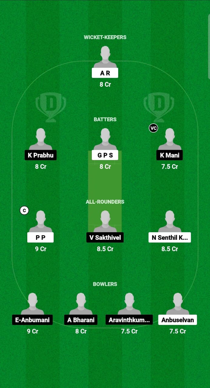 VIR vs KAL Dream11 Prediction Fantasy Cricket Tips Dream11 Team Tamil Nadu T20 SS Rajan Trophy 2024 