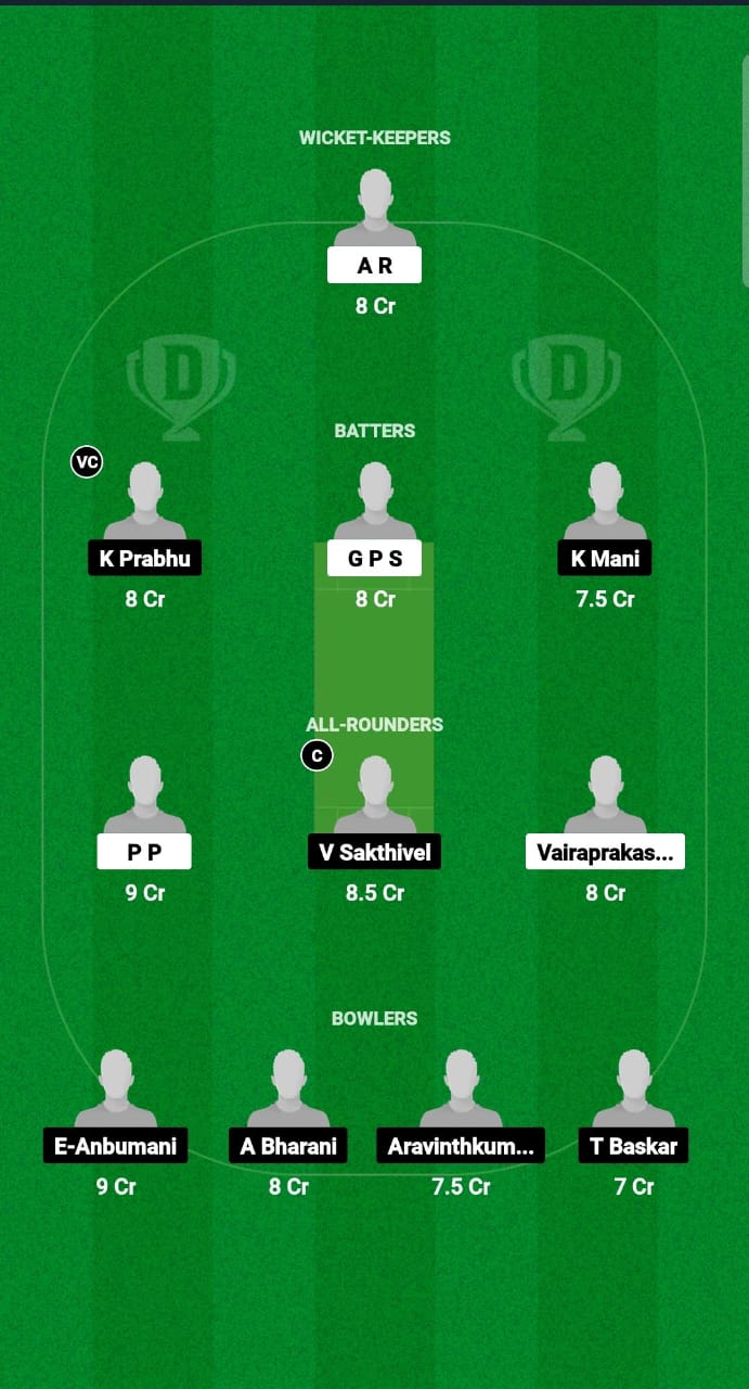 VIR vs KAL Dream11 Prediction Fantasy Cricket Tips Dream11 Team Tamil Nadu T20 SS Rajan Trophy 2024 