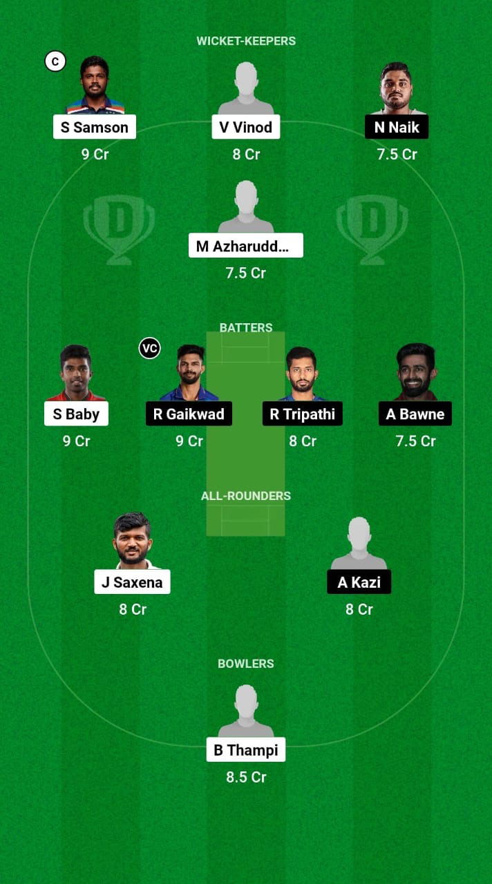 KER vs MAH Dream11 Prediction Fantasy Cricket Tips Dream11 Team Indian Domestic T20 Trophy