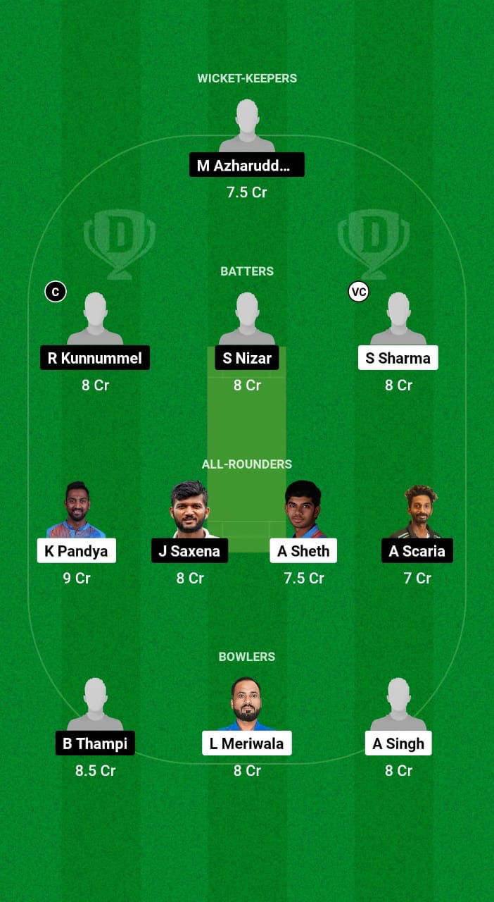 BRD vs KER Dream11 Prediction Fantasy Cricket Tips Dream11 Team Indian Domestic OD Trophy