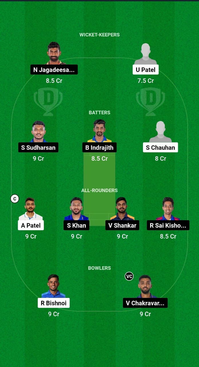 GUJ vs TN Dream11 Prediction Fantasy Cricket Tips Dream11 Team Indian Domestic T20 Trophy