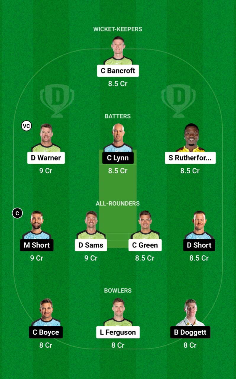 THU vs STR Dream11 Prediction Fantasy Cricket Tips Dream11 Team BBL 2024